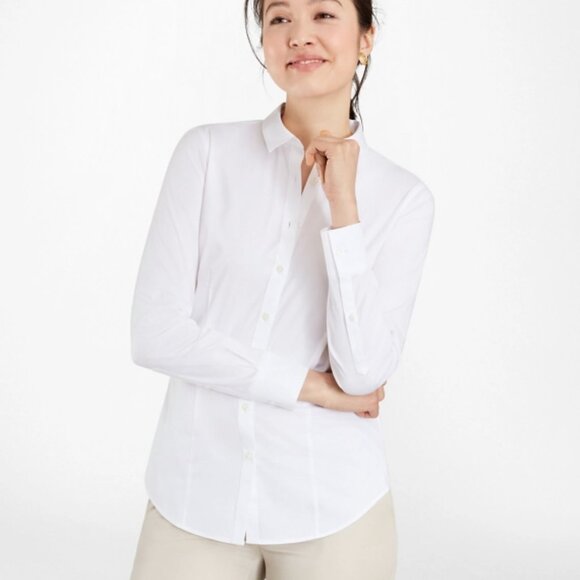 Brooks Brothers Petite Tailor-Fit Performance Non-Iron Twill White Shirt - Picture 1 of 6